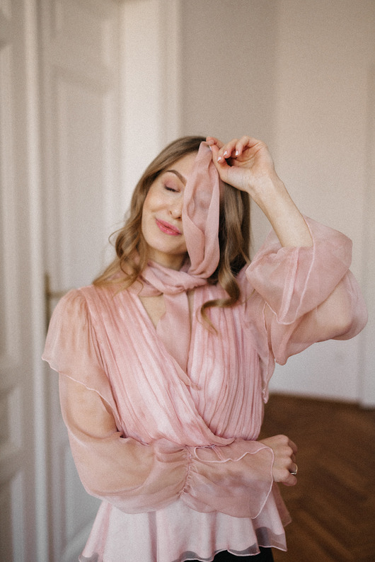 bluzki z długim rękawem damskie Chiara silk blouse