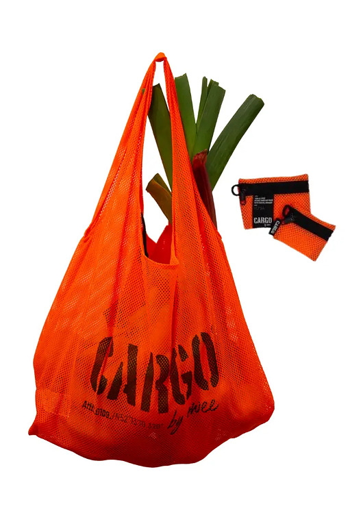 portfele damskie Zestaw prezentowy  - SHOPPER NEON ORANGE  + PORTFELIKI  MESH ORANGE