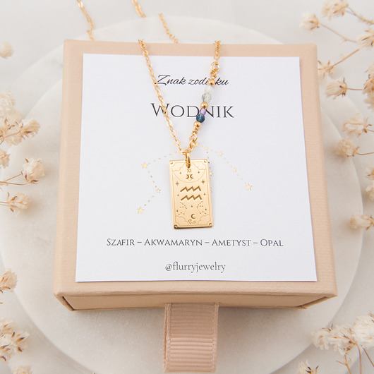 złote naszyjniki Znak zodiaku - Karta tarota - Wodnik