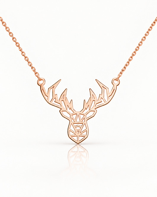 złote naszyjniki DEER -naszyjnik różowe złoto 18K