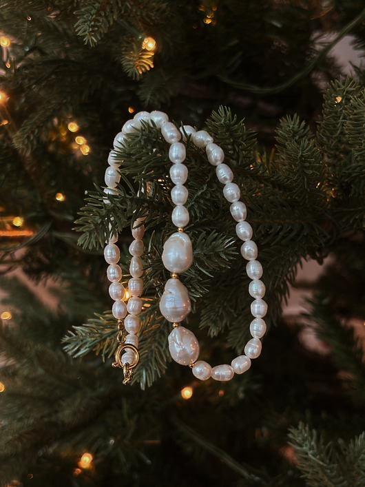 złote naszyjniki Naszyjnik z pereł naturalnych