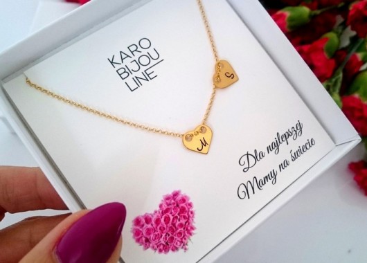 Pozłacane, personalizowane serca dla Mamy KaroBijouLine