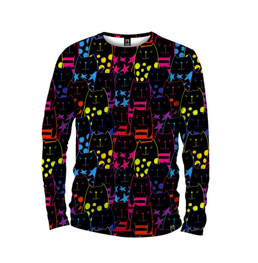 bluzy męskie Koszulka Longsleeve Męska DR.CROW Cats