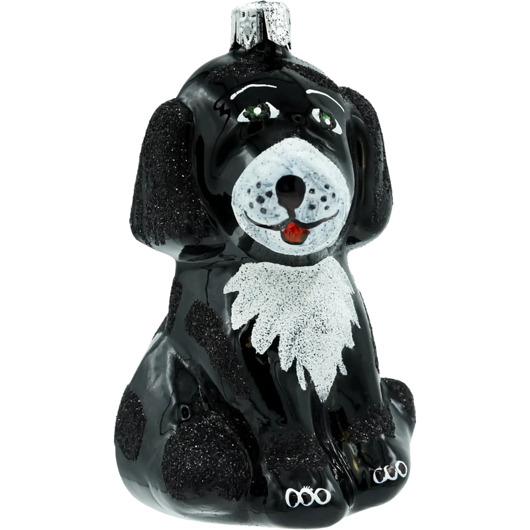 ozdoby choinkowe Bombka choinkowa: Piesek z białą łatką: czarny
