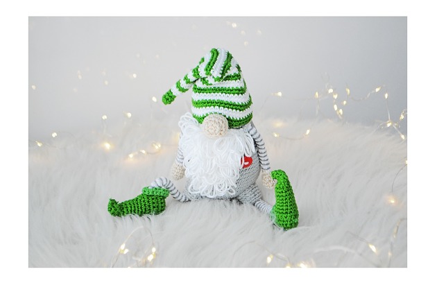 dekoracje świąteczne Świąteczny krasnal  - zielony