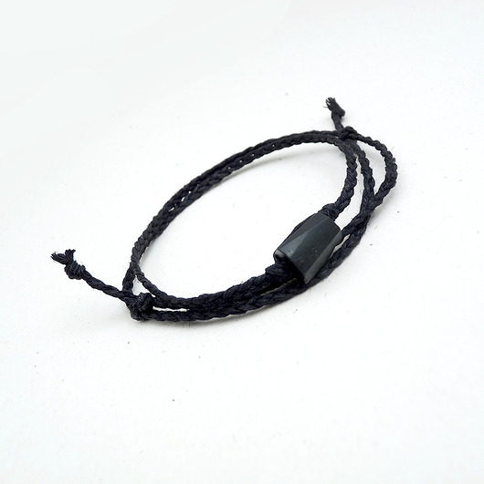 bransoletki na sznurku Turmalin surowy czarna bransoletka