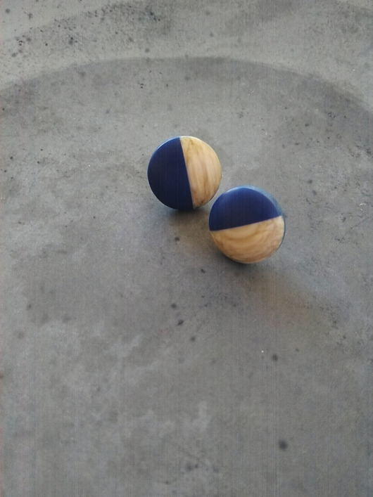 kolczyki z żywicy Blue resin kolczyki sztyfty