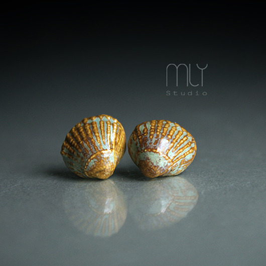 Kolczyki ceramiczne Shell Magda Łysiak