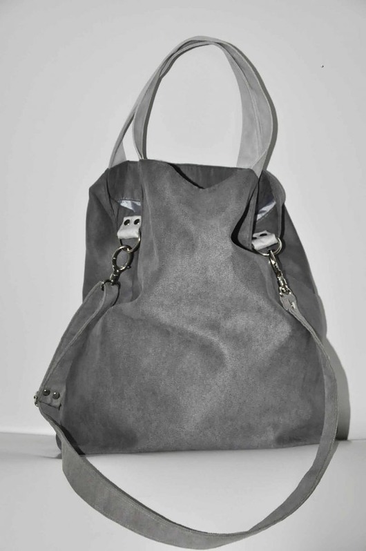 Torba hobo XXL - szaraczek PRACOWNIA 166
