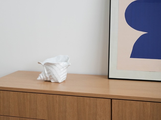 doniczki Ceramiczna osłonka na doniczkę muszla, lata 70, Dania