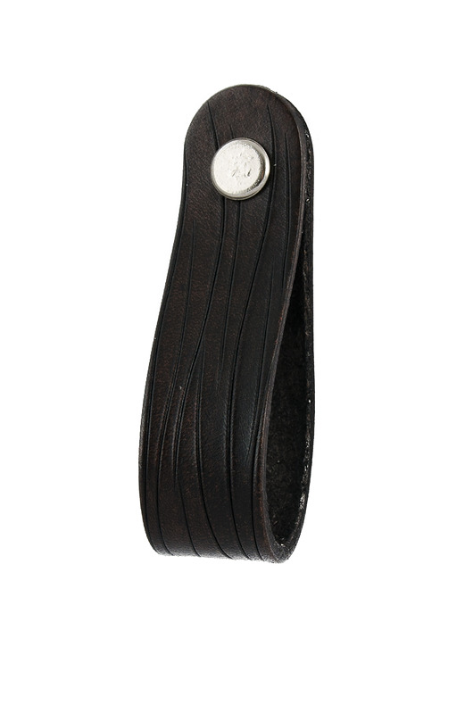 gałki do mebli Skórzany uchwyt meblowy COLORISO BLACK WOOD L