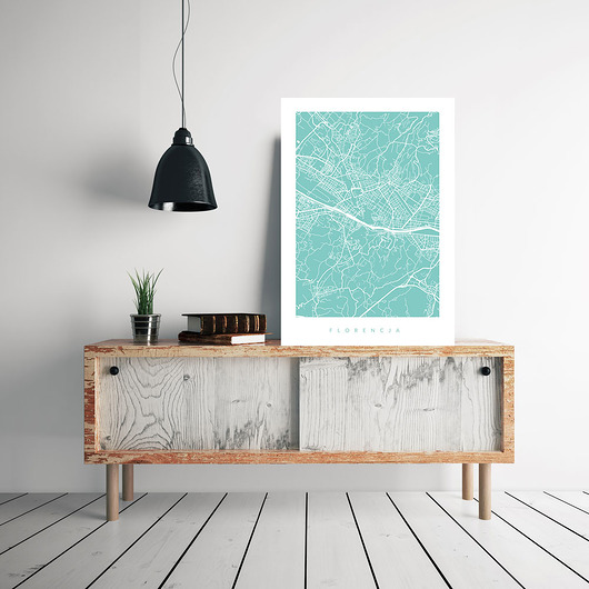 PLAKAT FLORENCJA  - B2 - MAPA MIASTA NA PREZENT PLAKATY GEOMETRYCZNE