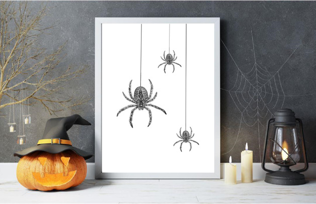 grafiki i ilustracje PLAKAT dekoracja Halloween vintage