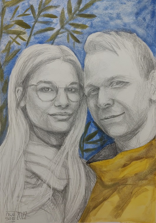 grafiki i ilustracje Portret ołówkiem na zamówienie - A3
