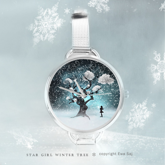 Star Girl Winter Tree - zegarek Ewa Saj Fotografie