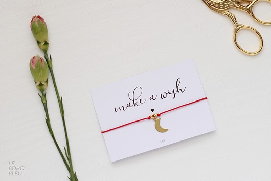 Make a Wish Gold Moon Bracelet Le Boho Bleu