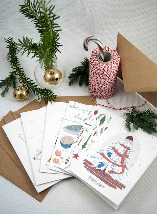 kartki świąteczne Kartki świąteczne - komplet 6 szt.