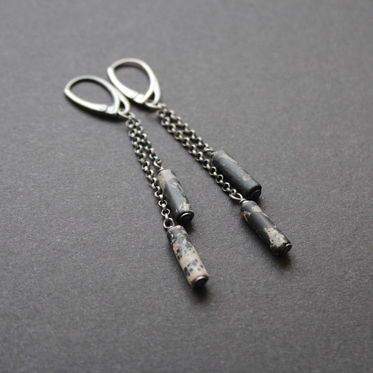 kolczyki z kamieniami Kolczyki Marmurowe