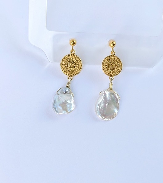 kolczyki pozłacane Kolczyki pozłacane Perły korony