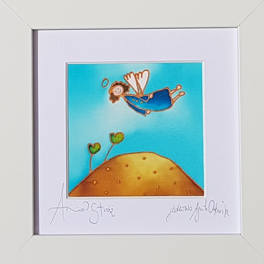 Anioł stróż personalizowany jedwabie agaty