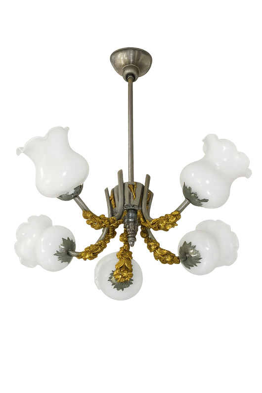 lampy wiszące Żyrandol vintage w stylu secesyjnym , lata 50. 