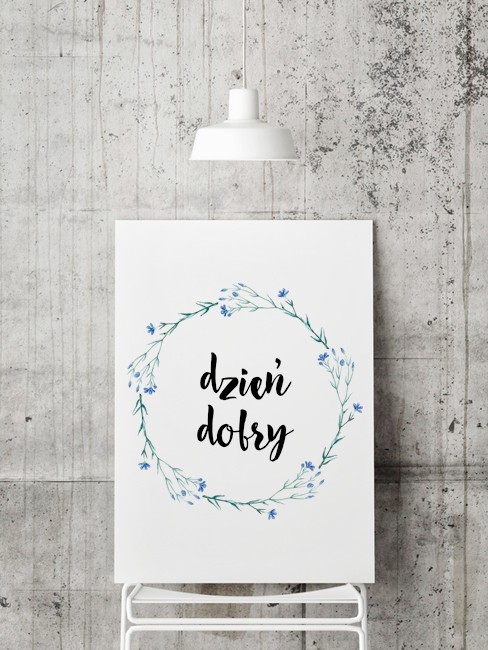 Plakat DZIEŃ DOBRY akwarela #1 beleco