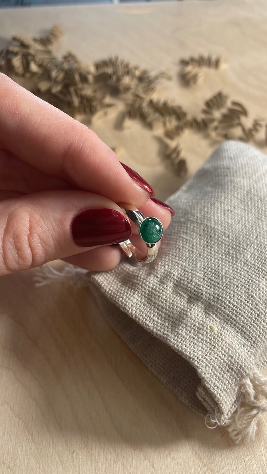 pierścionki srebrne Pierścionek awanturyn zielony