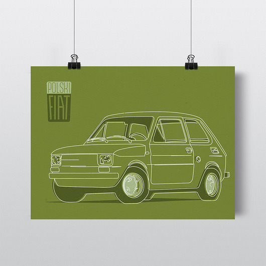 Plakat "Fiat 126p " 50x70 plakaty rowerowe