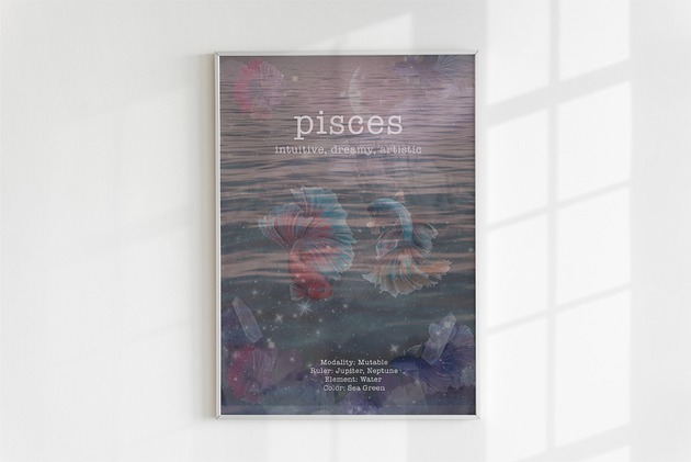 plakaty Plakat ZODIAK PISCES [ryby]