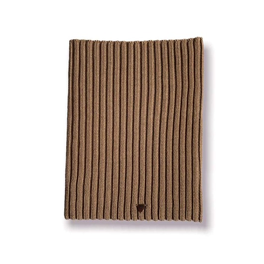 szale damskie Komin merino w prążki Soft Snood - ciemny beż