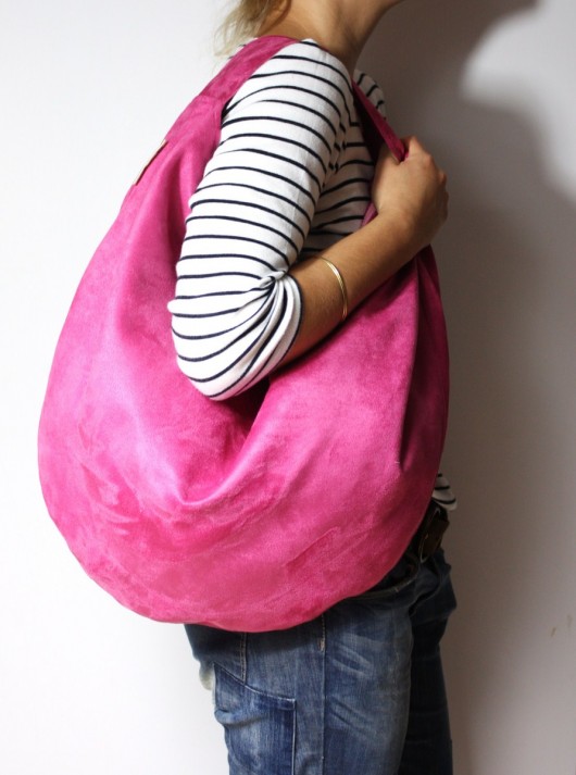 Torba XXL hobo - neon róż Zuzia Górska