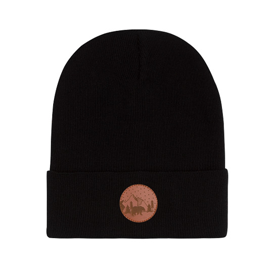 Czapka Beanie Bawełna Czarna KABAK
