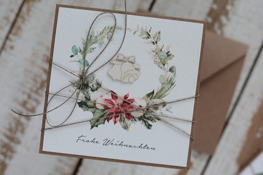 kartki świąteczne Ręcznie robiona kartka świąteczna na Boże Narodzenie