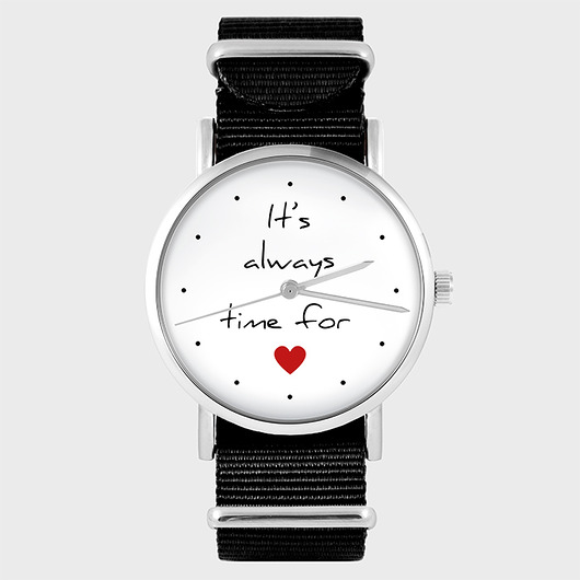 zegarki damskie Zegarek - It is always... - czarny, nylonowy