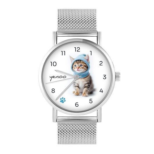 zegarki damskie Zegarek - Kotek - bransoleta mesh