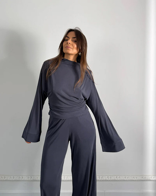 bluzki z długim rękawem damskie Longsleeve Serenity new modal antracite