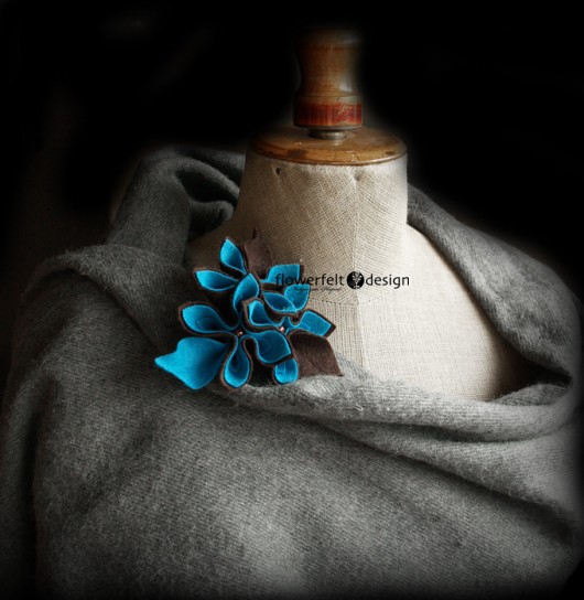 turkusowobrązowa FlowerFelt Design