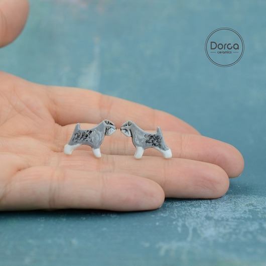 Sznaucer miniaturka- ceramiczne sztyfty Dorca