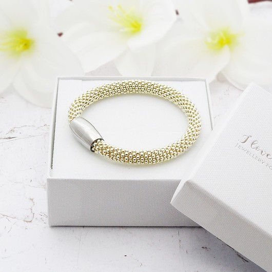 Bransoletka Koralikowa "Glamour Silver" Ilovehandmade