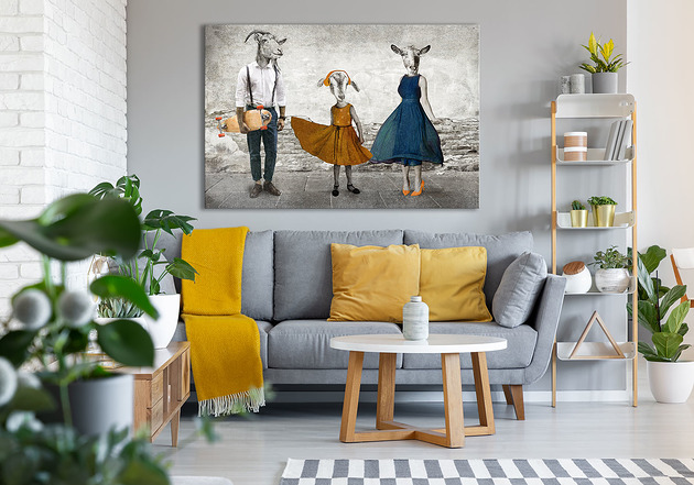 obrazy Obraz na płótnie - OBRAZ Z KOZAMI 120x80cm
