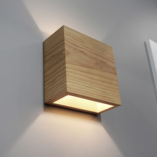kinkiety Lampa drewniana Kinkiet Jesion 20cmx20cm DREWNO