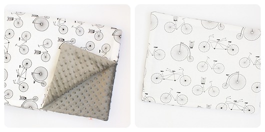 Komplet -kocyk i poduszka - Rowery i Sowy Owl on cotton
