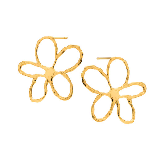 kolczyki pozłacane Kolczyki srebrne pozłacane duże kwiaty BLOSSOM