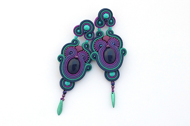 kolczyki soutache Słoneczne boho kolczyki 5