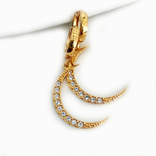 kolczyki srebrne Kolczyki złote księżyce, księżyc z cyrkoniami