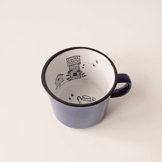 KUBEK 250 ml granatowy pszczółki dom O.LALAdesigns
