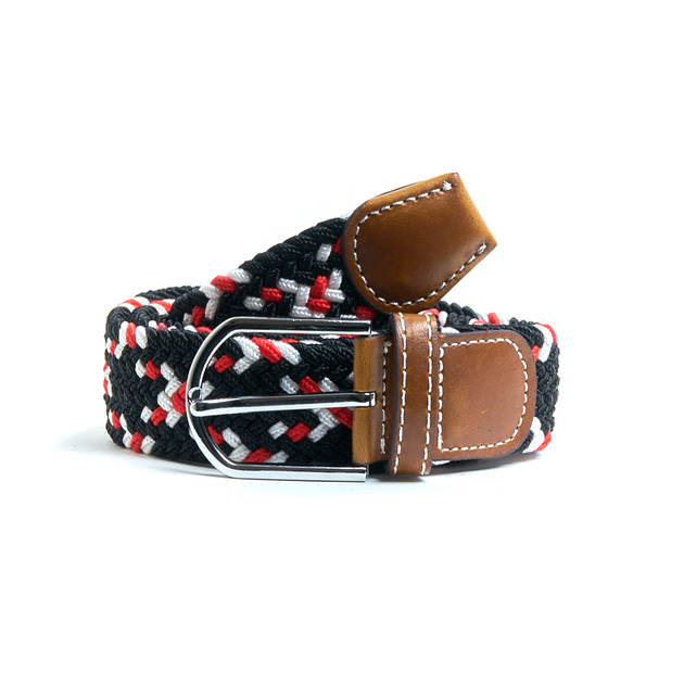 paski damskie Pleciony pasek Black White Red