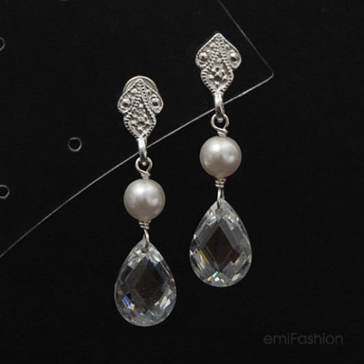Cyrkonie i perły w srebrze MAREMI Jewelry