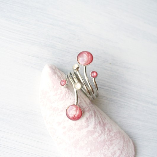 Pastel Pink double  ring Studio Ladybird