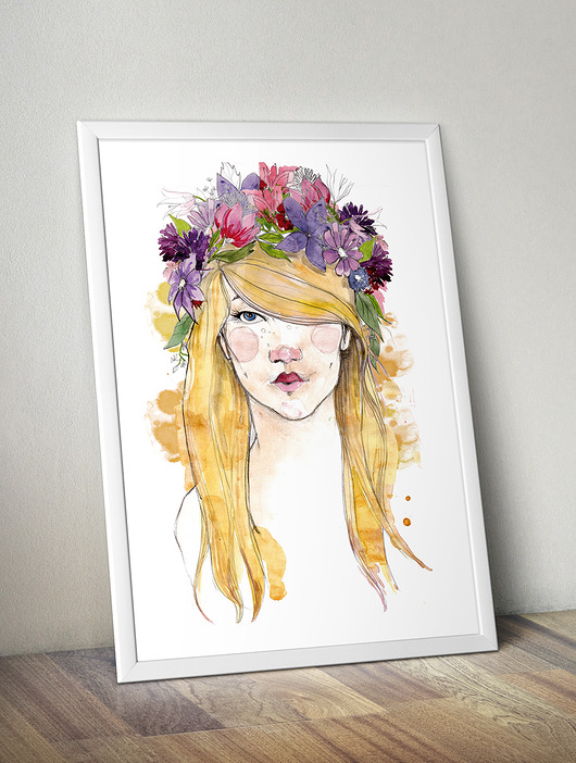 Plakat- ilustracja WIOSNA  30cmx40cm  A3 Illunova